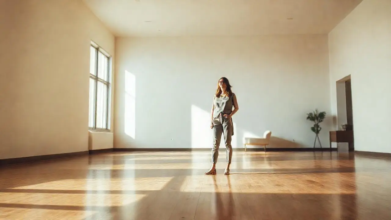 Escena interior realista, luz suave y natural