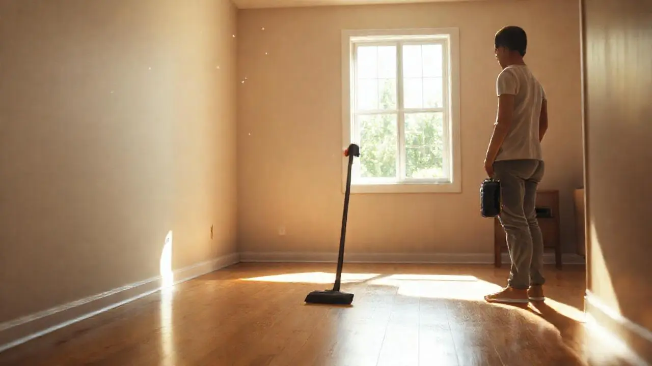 Habitación soleada y hogareña, realista y detallada