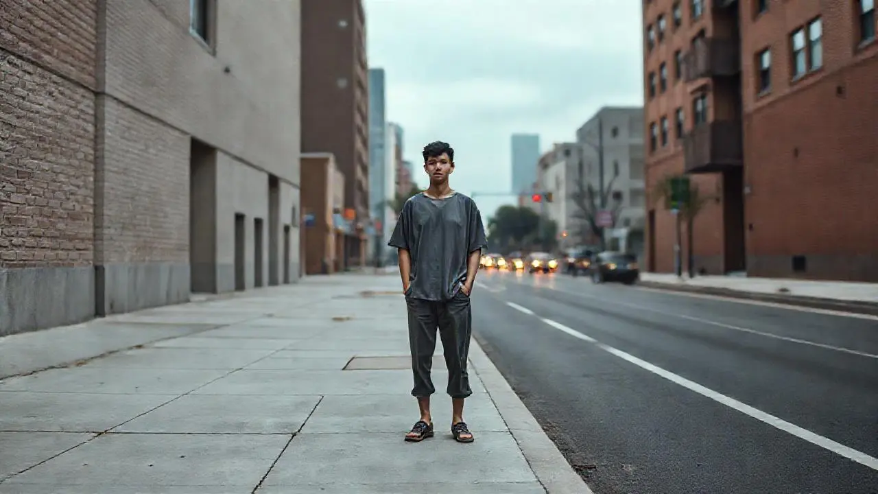 Escena urbana cotidiana, suave y difusa