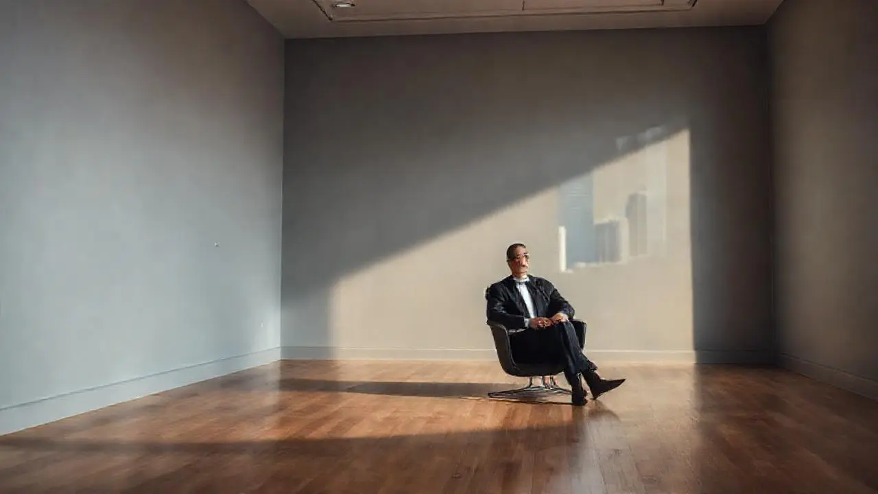 Oficina moderna, luz suave y ambiente tranquilo