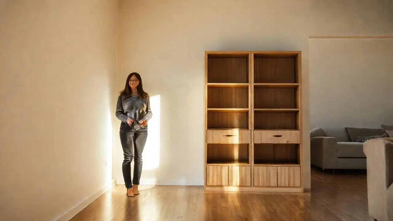 Acogedor salón, luz suave y tranquila