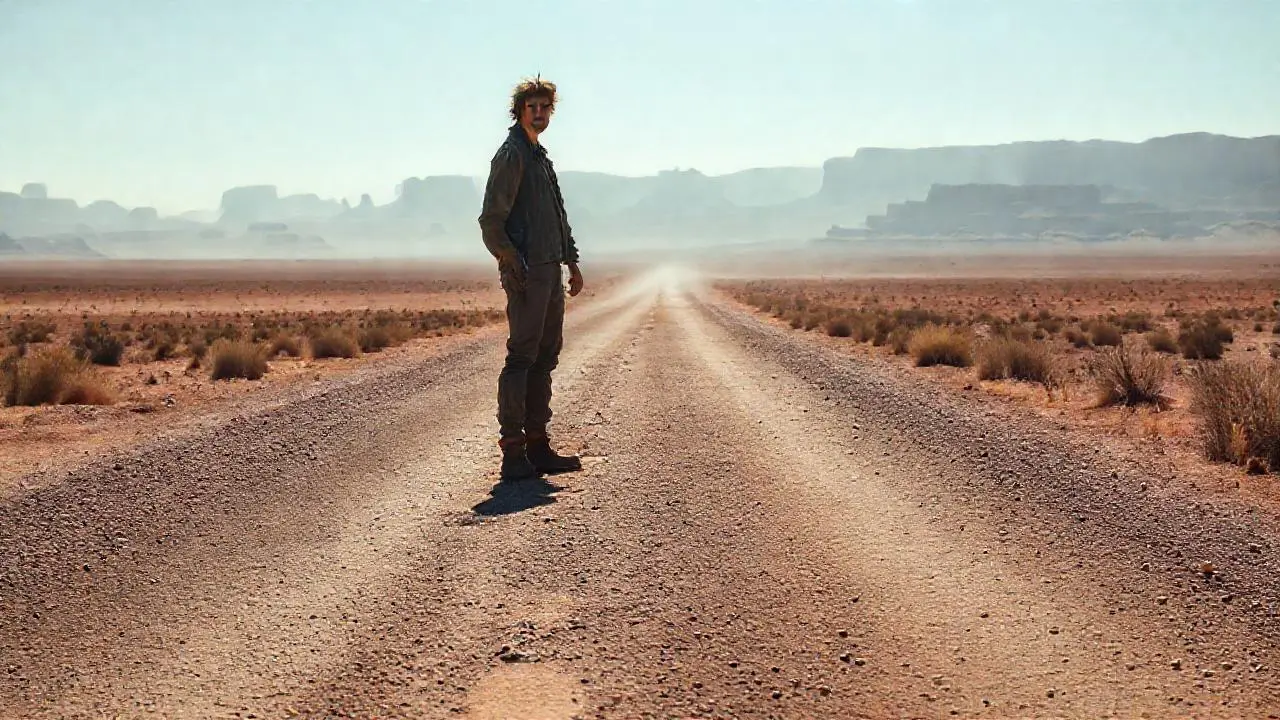 Soledad en un vasto desierto árido
