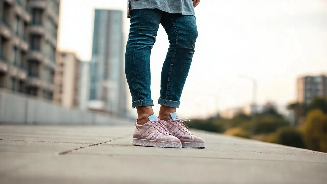 Mujer relajada en entorno urbano difuminado