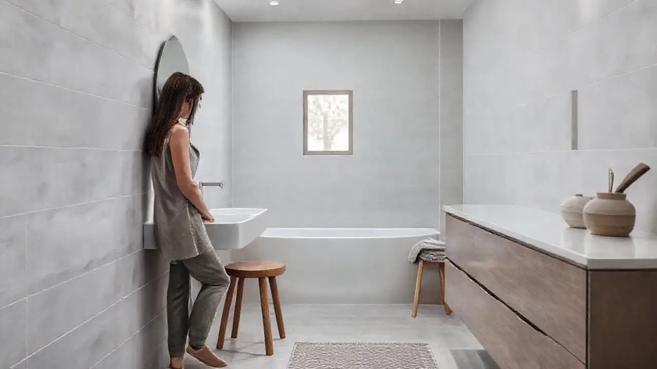 Ambiente sereno y moderno en un baño