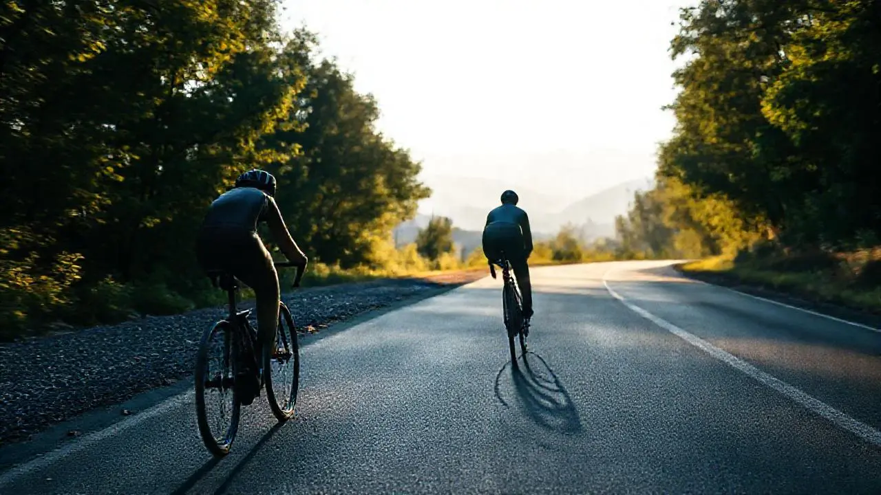 Un ciclista avanza por un camino rural