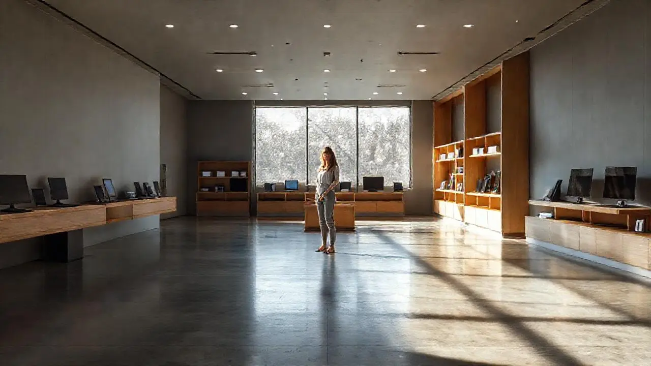 Tienda moderna, luminosa y minimalista