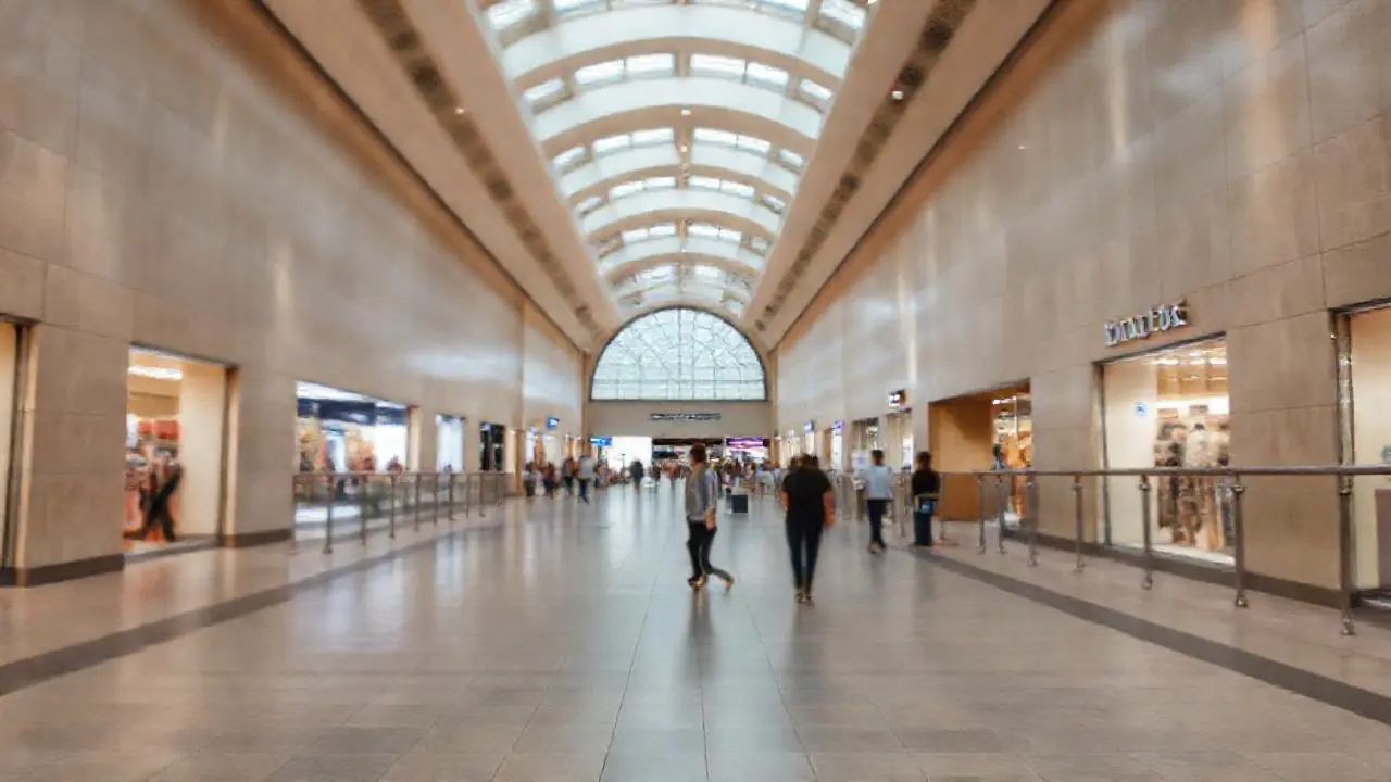 Amplio espacio comercial, luz suave y difusa