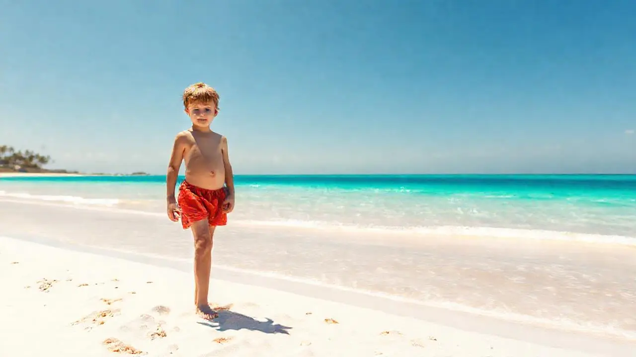 Un niño disfruta un día de playa