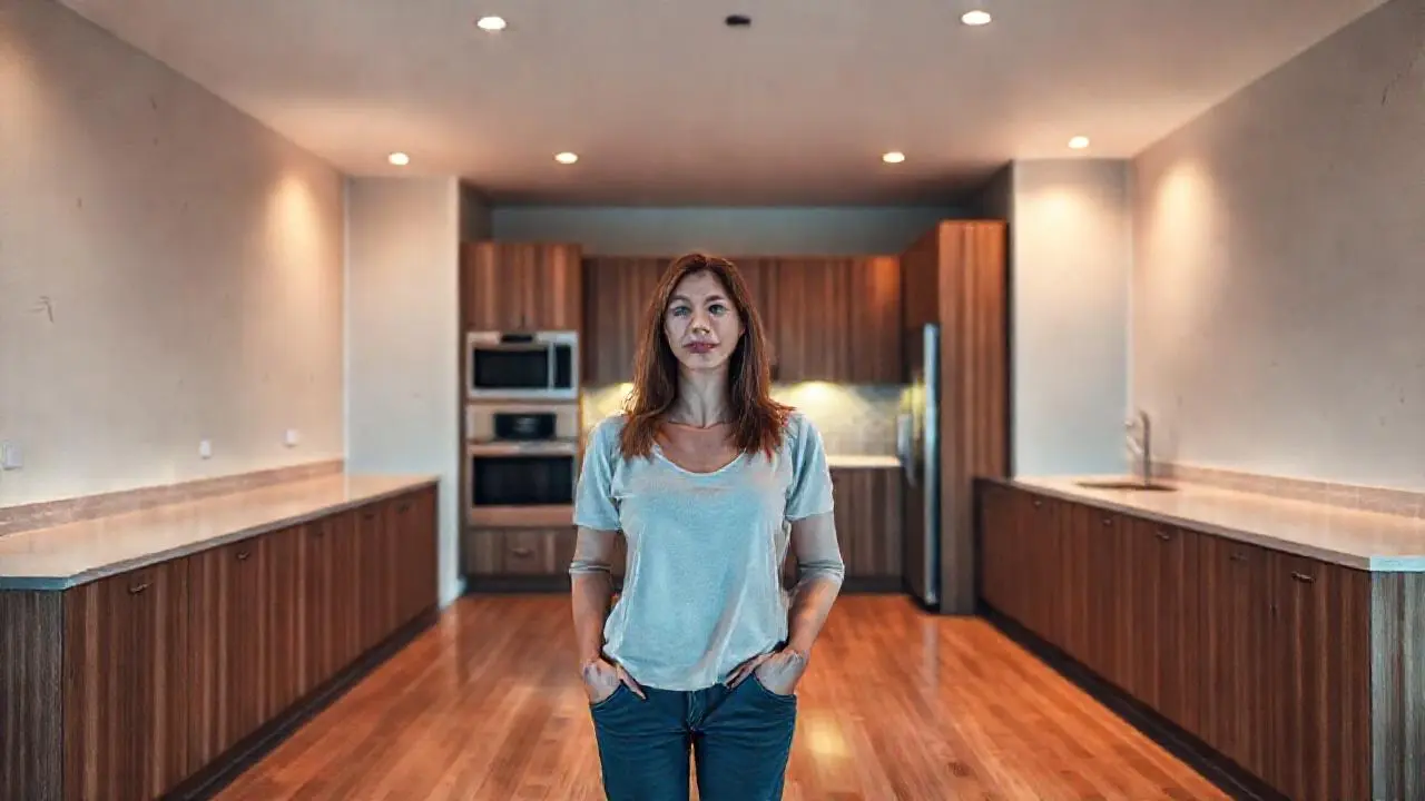 Cocina amplia, cálida y serena