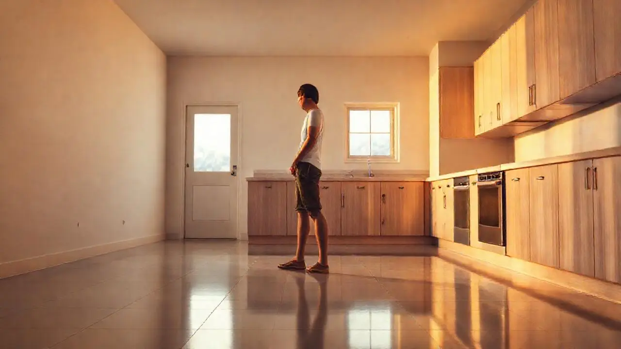 Cocina tranquila, luminosa y realista