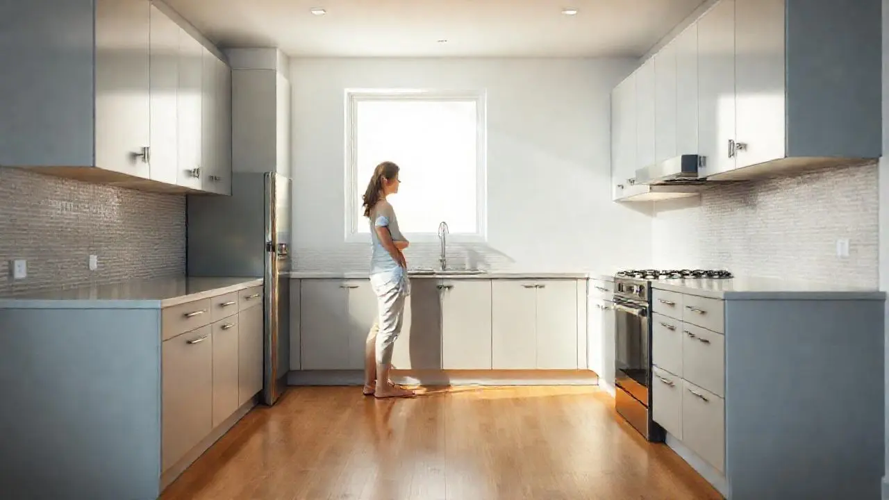 Cocina moderna, tranquila y luminosa