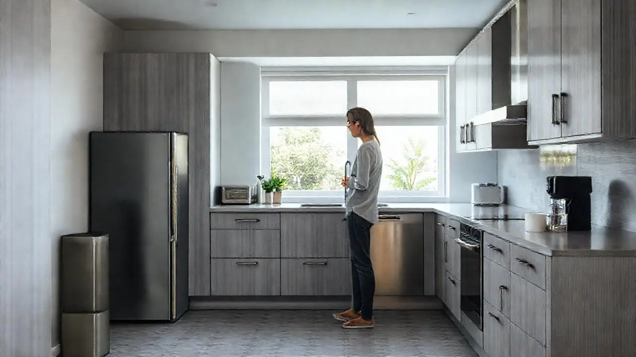 Cocina moderna, calma y cotidiana