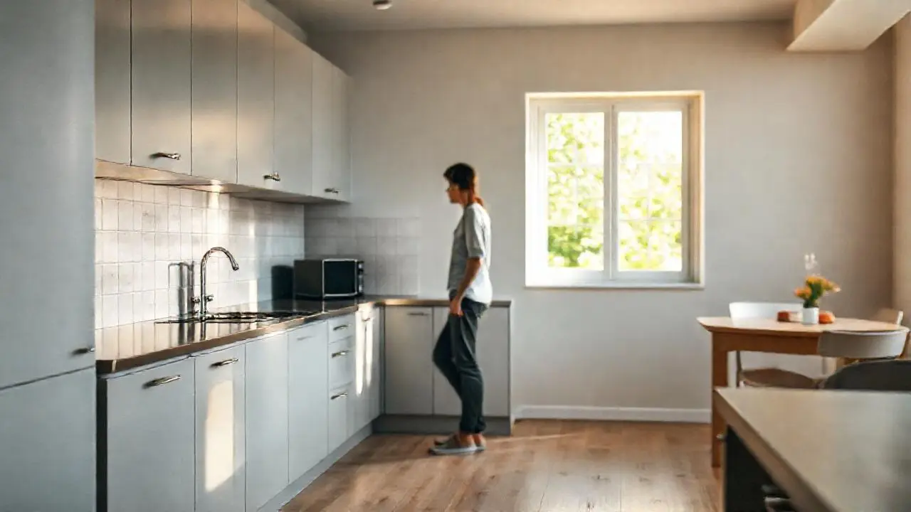 Cocina moderna, luminosa y tranquila