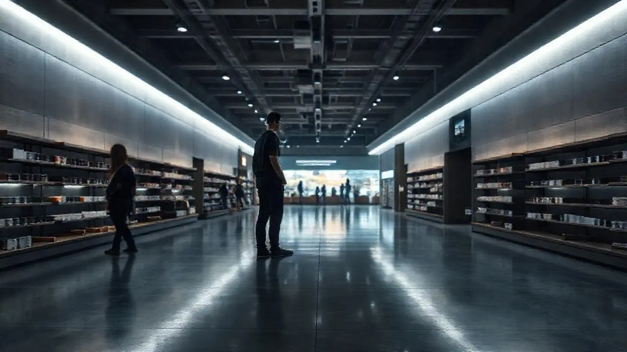 Ambiente comercial sereno y bien iluminado