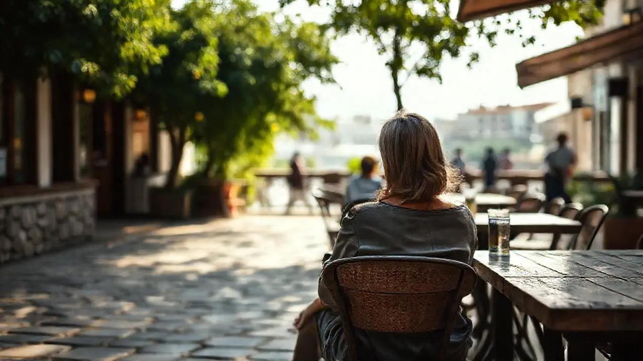 Tranquila escena al aire libre, luz suave