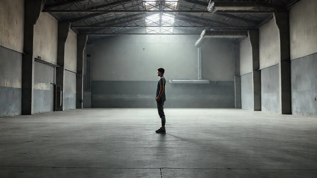 Ambiente industrial minimalista y silencioso