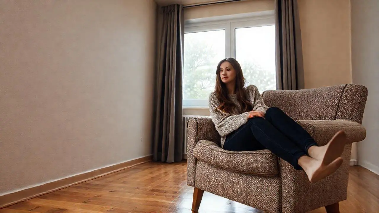 Calma interior, luz suave y mujer relajada
