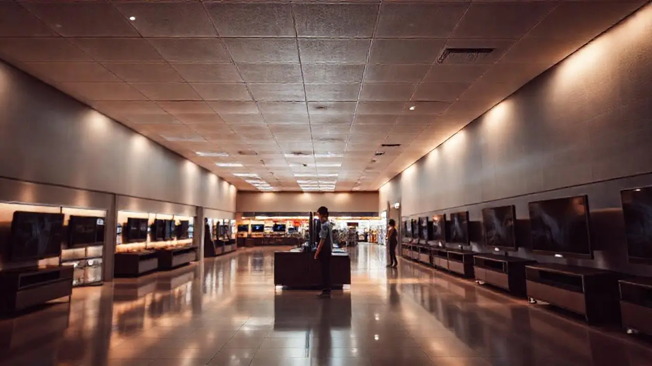 Tienda moderna, tranquila y bien iluminada