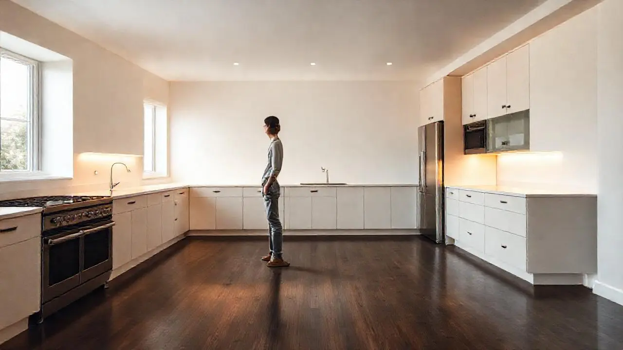 Cocina minimalista, luminosa y serena