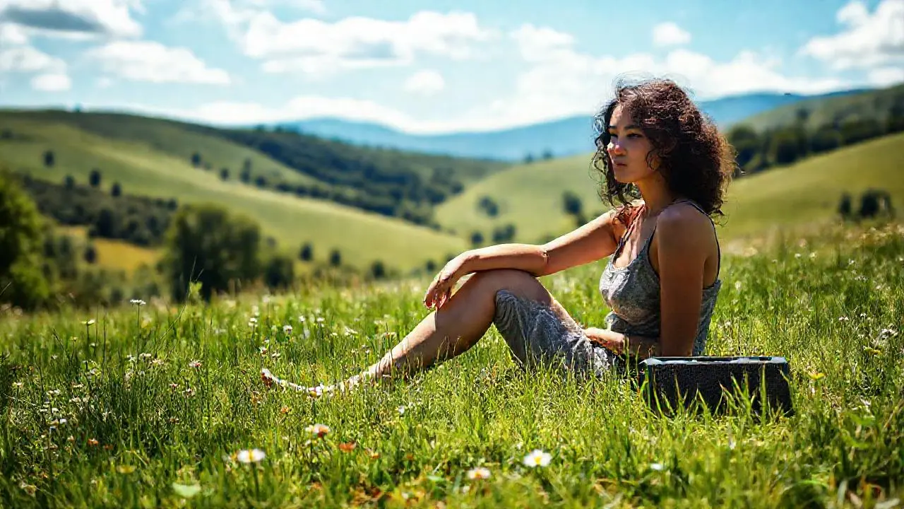 Paz natural en un prado soleado